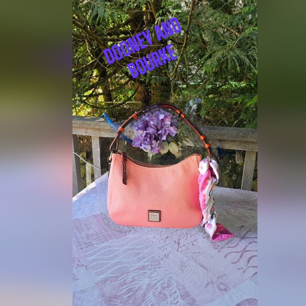 Dooney & Bourke Limited Kiley Hobo Bag In Pebble Grain Leather Peach/Coral